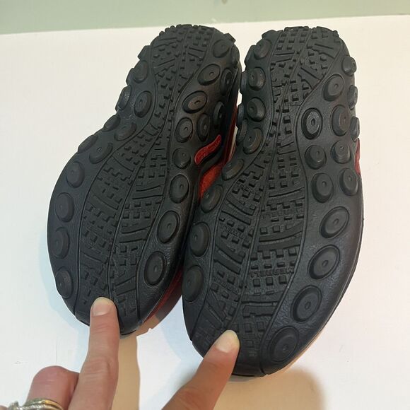 Merrell Shoes Women's Size 6.5 Jungle Moc Red Sunset Suede Leather Slip On Mules - Picture 7 of 14